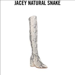 Steve Madden snake skin over the knee boots, 8.
